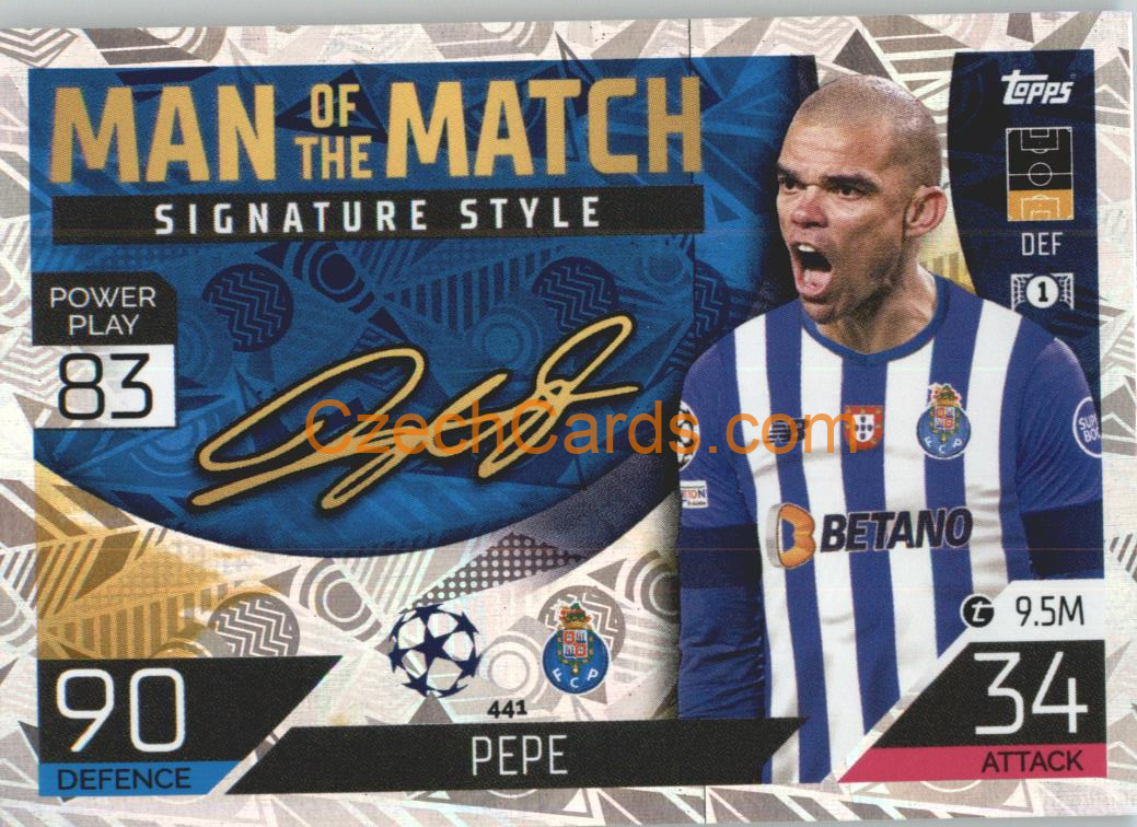 Pepe Topps Match Attax 2022/23 Man of the Match Signature St. #441