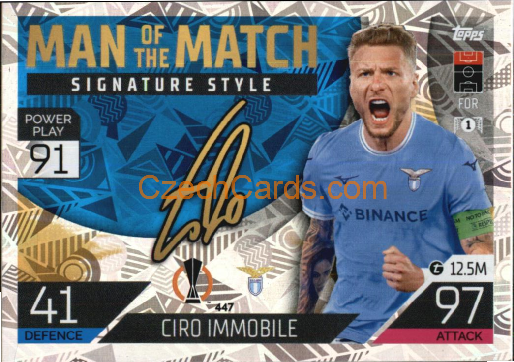 Ciro Immobile Match Attax 2022/23 Man of the Match Signature St. #447