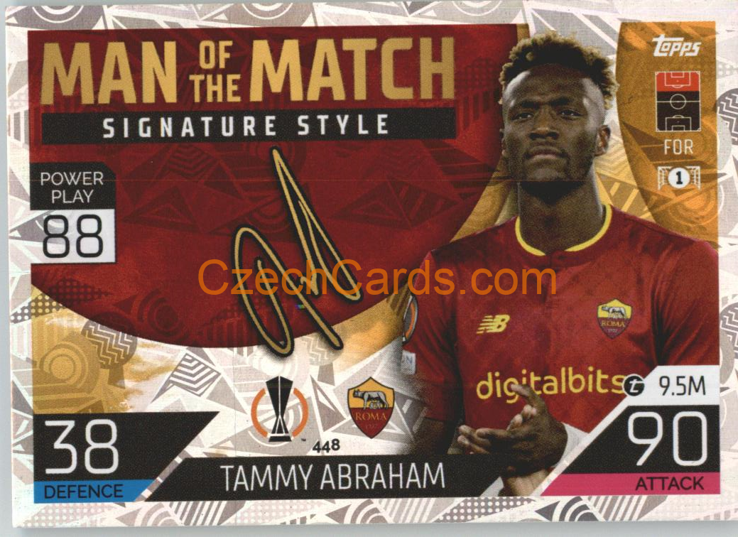 Tammy Abraham Topps Match Attax 2022/23 Man of the Match Signature St. #448
