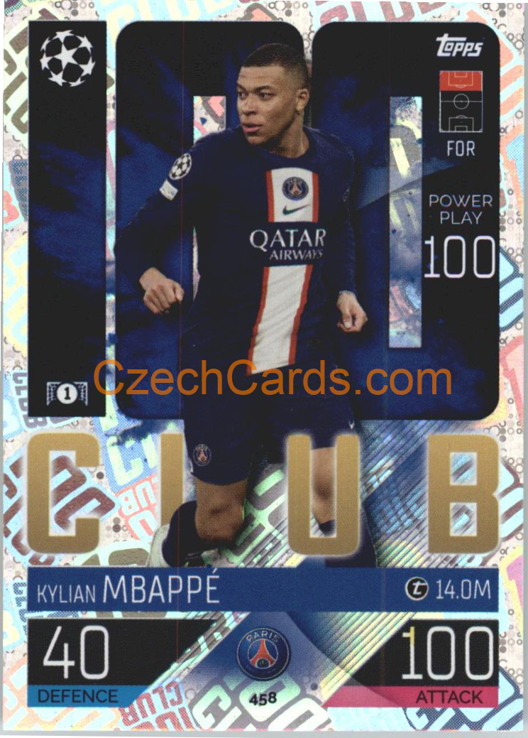 Kylian Mbappé Match Attax 2022/23 100 club #458