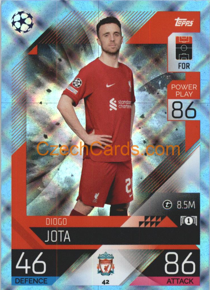 Diogo Jota Topps Match Attax 2022/23 Crystal Parallel #42