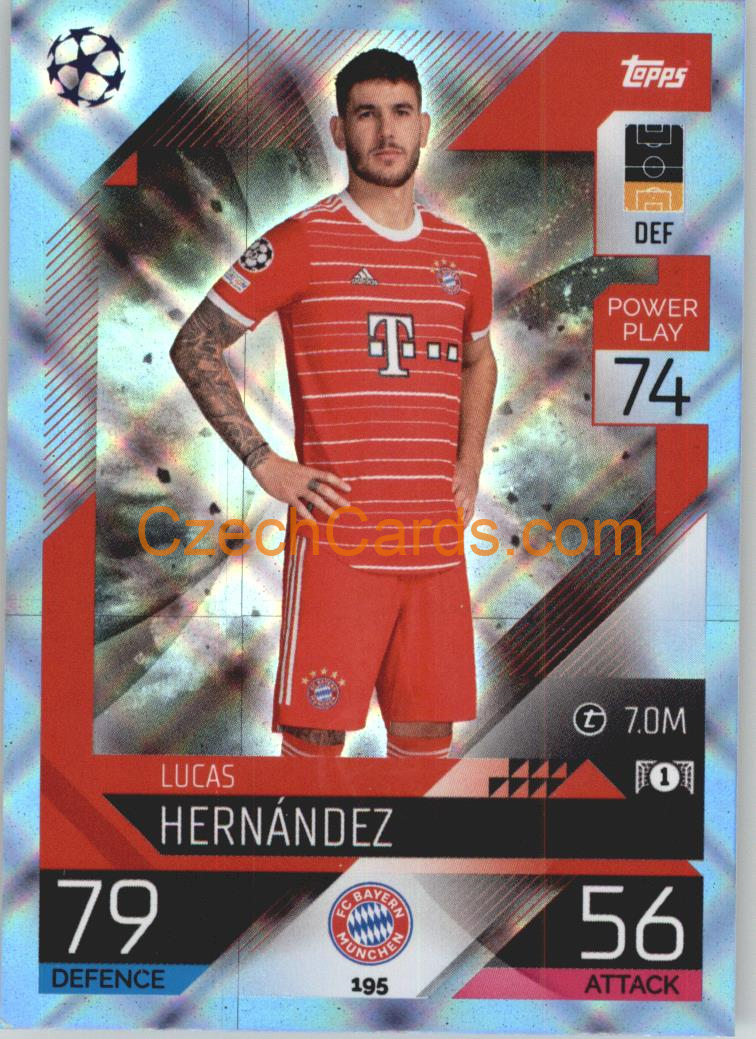 Lucas Hernández Topps Match Attax 2022/23 Crystal Parallel #195