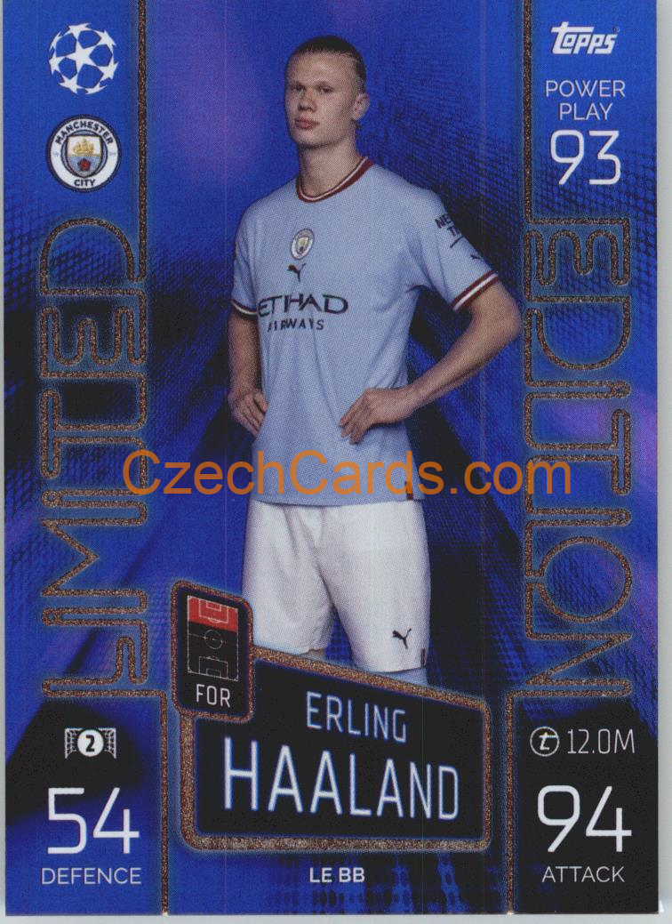 Erling Haaland Topps Match Attax 2022/23 Limited Blue #LEBB
