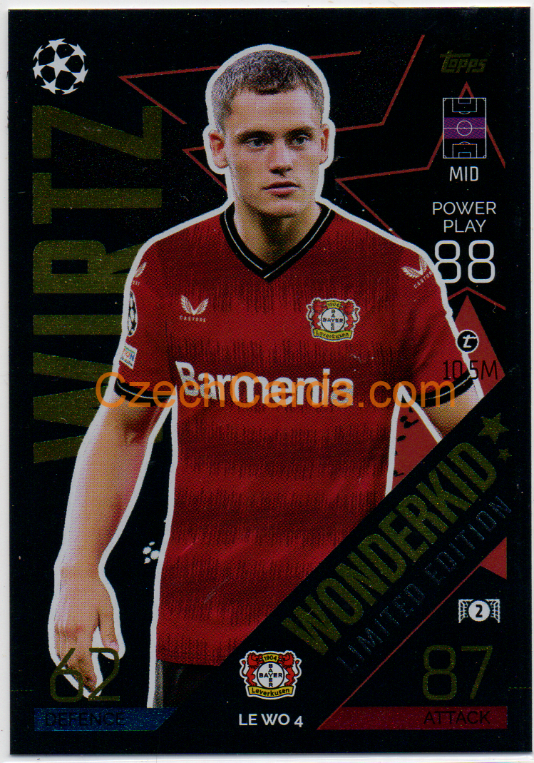 Florian Wirtz Topps Match Attax 2022/23 Wonderkids Limited #LEWO4