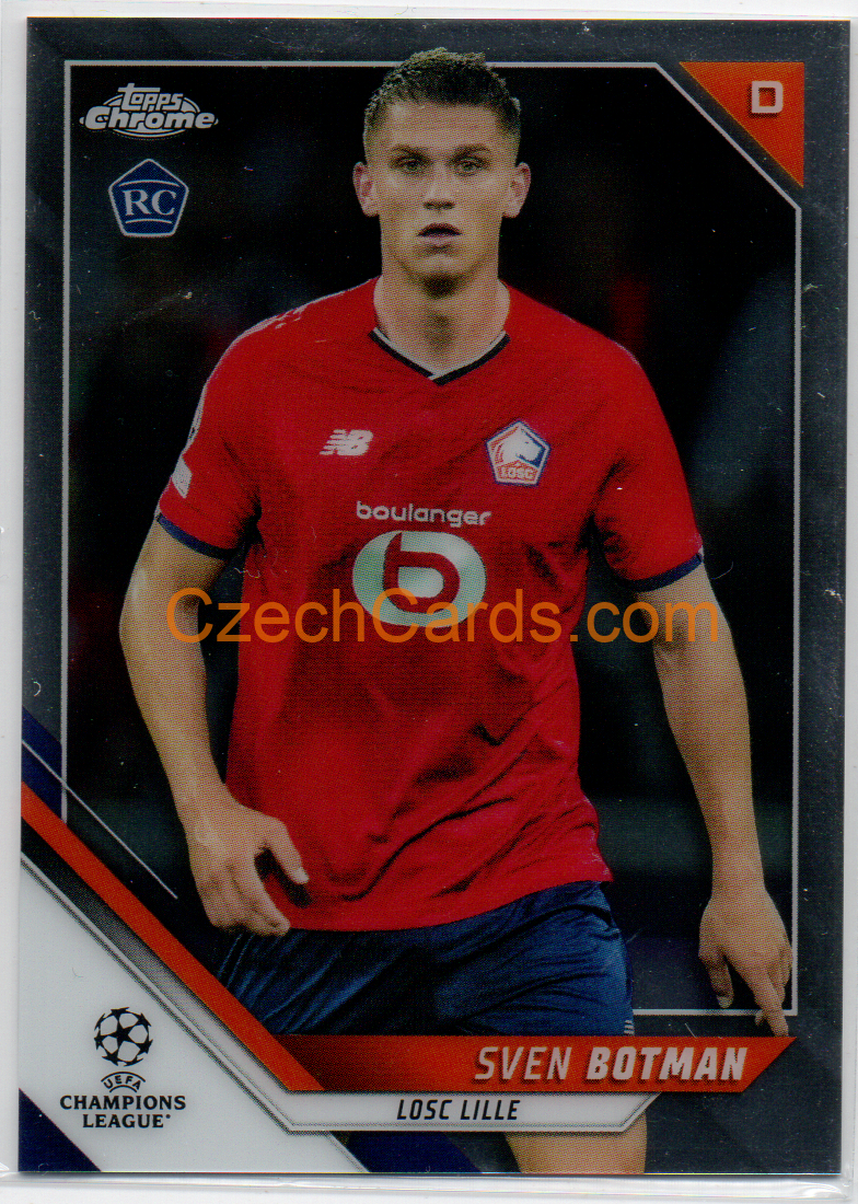 Sven Botman 2021/22 Topps Chrome UCL #9 RC 