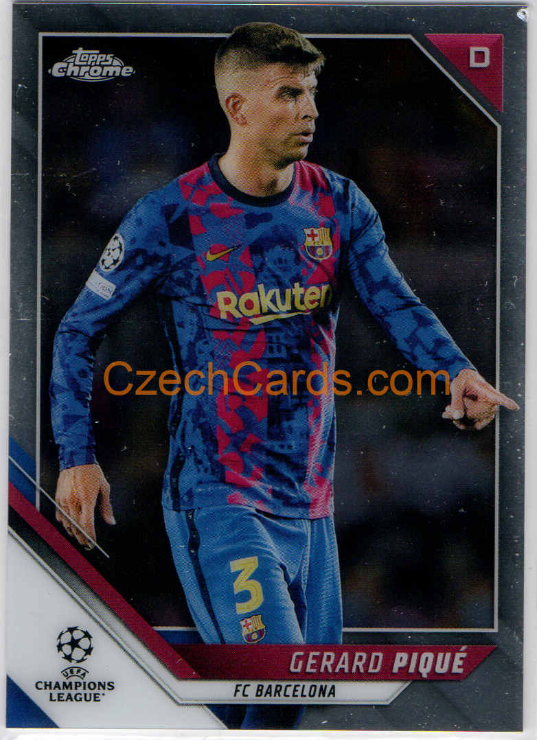 Gerard Pique 2021/22 Topps Chrome UCL #166