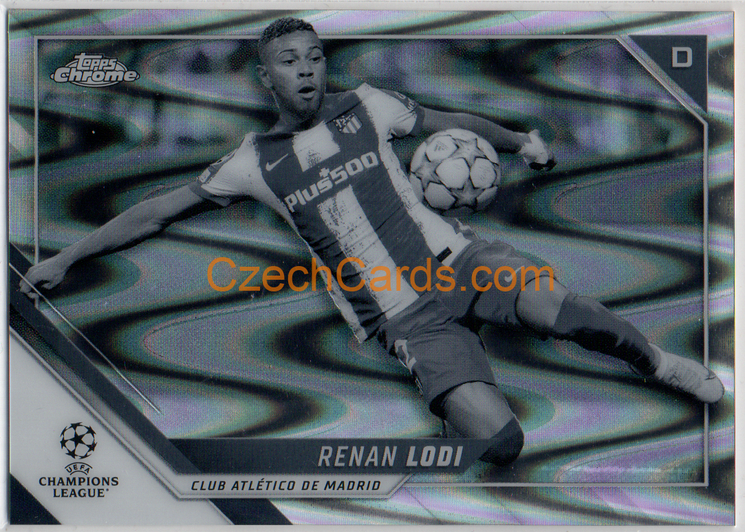 Renan Lodi 2021/22 Topps Chrome UCL Black and White Ray Wave #122