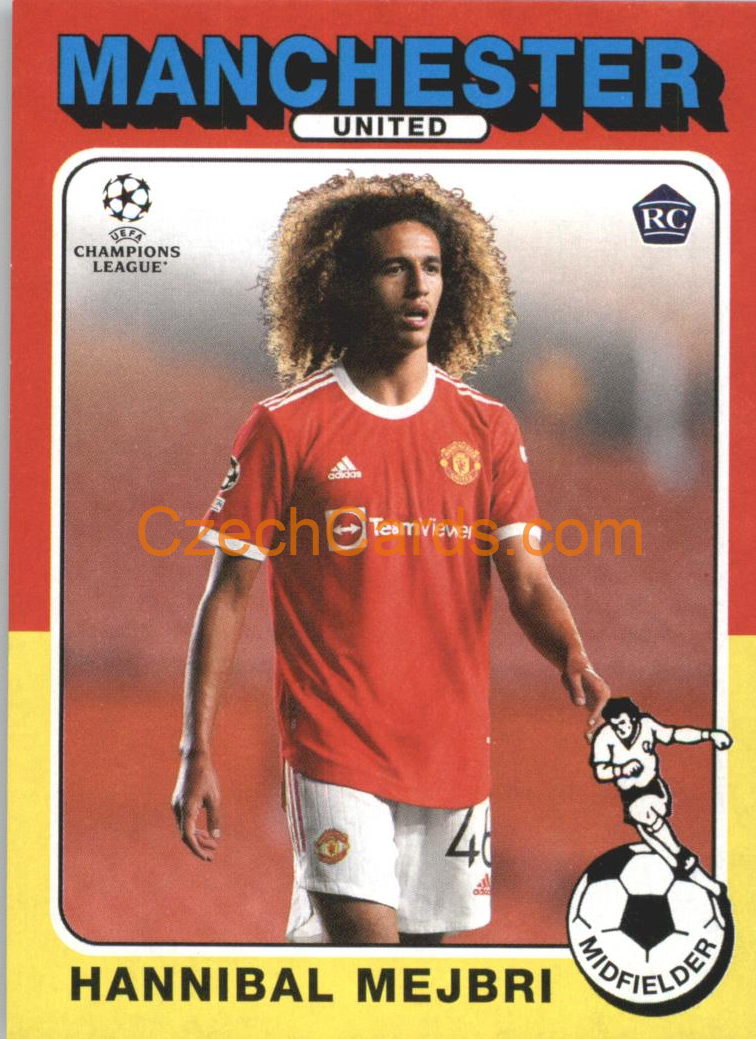 Hannibal Mejbri 2021/22 Topps UCL 1975-76 Topps Footballer #75-06 RC
