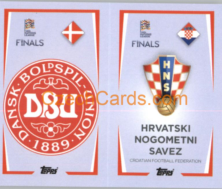 Denmark / Croatia Team Badge  2022/23 Topps Nations League #4