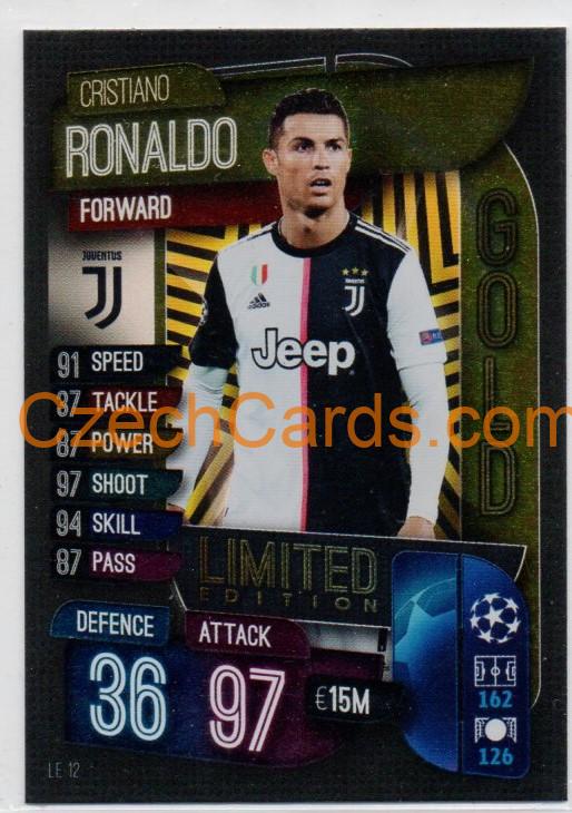 Cristiano Ronaldo 2019/20 Topps Match Attax Gold Limited #LE 12 