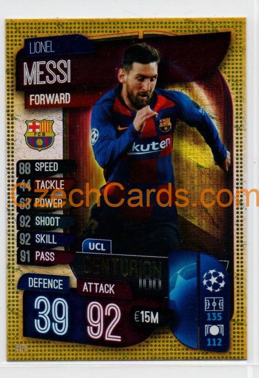 Lionel Messi 2019/20 Topps Match Attax Centurion #CEN 1