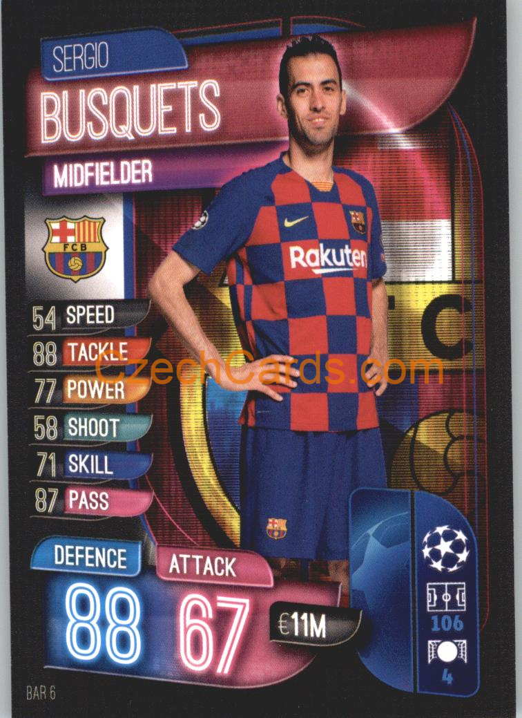 Sergio Busquets 2019/20 Topps Match Attax #BAR 6