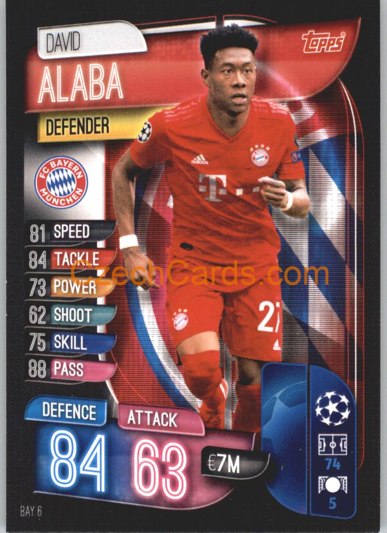 David Alaba 2019/20 Topps Match Attax #BAY 6