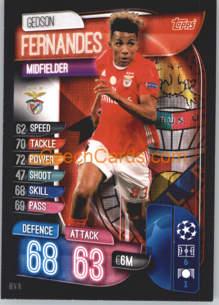 Gedson Fernandes 2019/20 Topps Match Attax #BEN 16