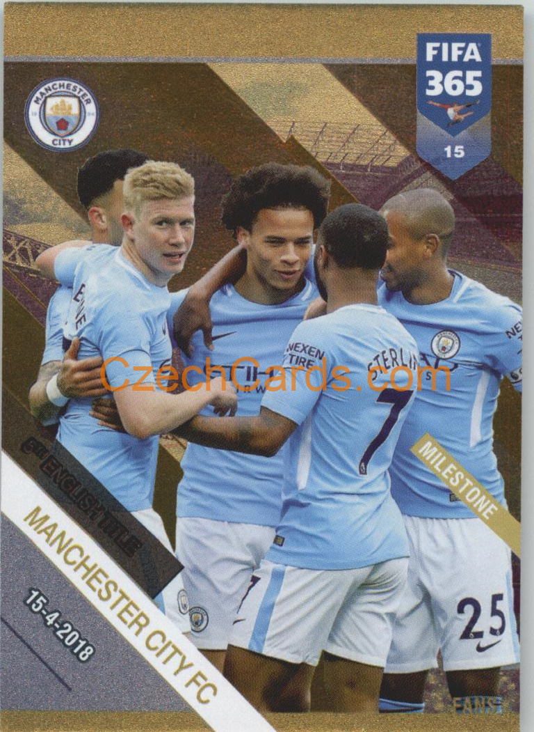 Manchester City FC - 5th English Title 2019 Panini FIFA 365 Milestones #15