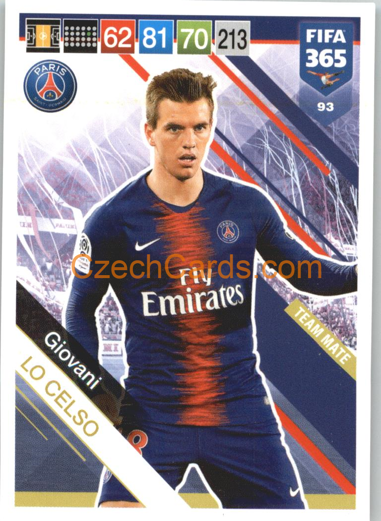 Giovani Lo Celso 2019 Panini FIFA 365 #93