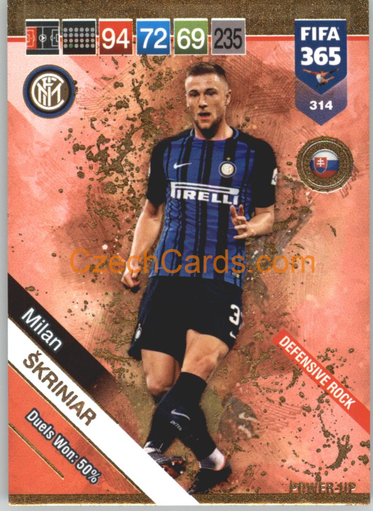 Milan Škriniar 2019 Panini FIFA 365 POWER-UP #314