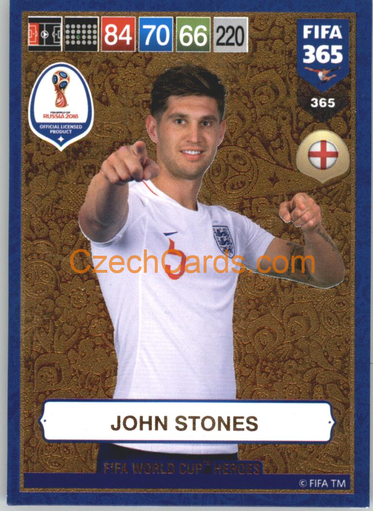 John Stones 2019 Panini FIFA 365 GOLD: FIFA World Cup Heroes #365