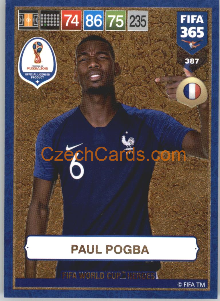 Paul Pogba 2019 Panini FIFA 365 GOLD: FIFA World Cup Heroes #387
