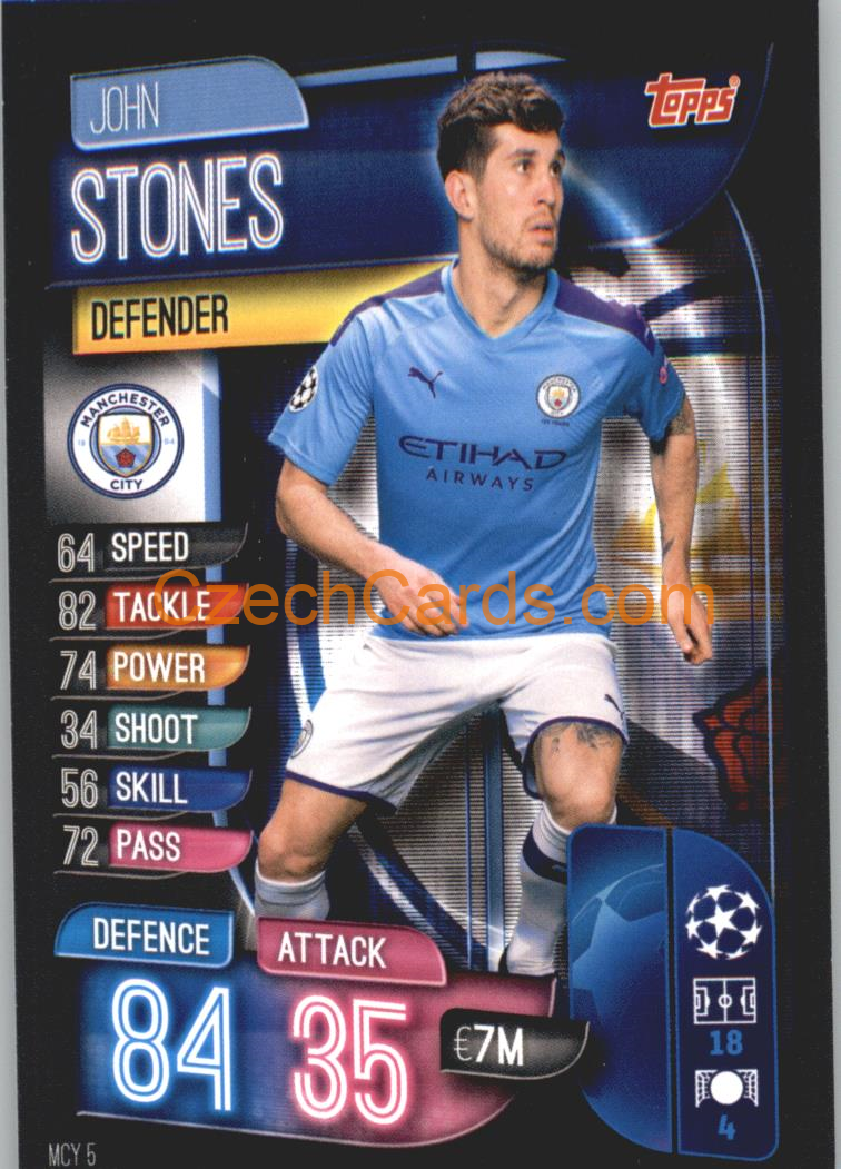 John Stones 2019/20 Topps Match Attax #MCY 5
