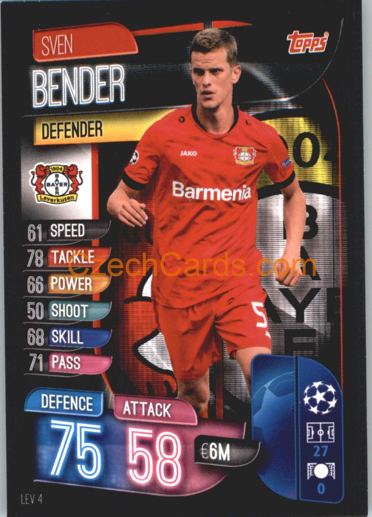 Sven Bender 2019/20 Topps Match Attax #LEV 4