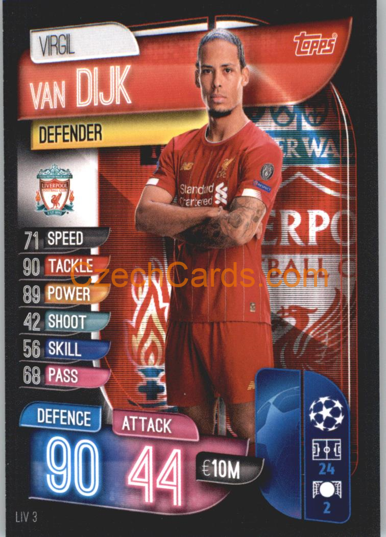 Virgil van Dijk 2019/20 Topps Match Attax #LIV 3