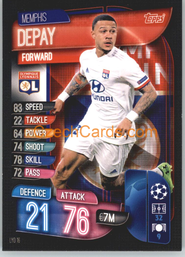 Memphis Depay 2019/20 Topps Match Attax #LYO 16
