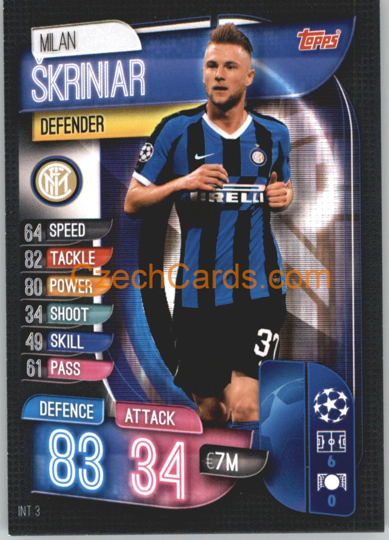 Milan Skriniar 2019/20 Topps Match Attax #INT 3