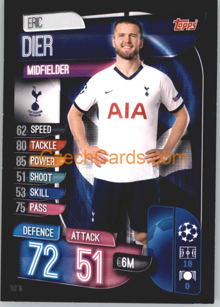 Eric Dier 2019/20 Topps Match Attax #TOT 16