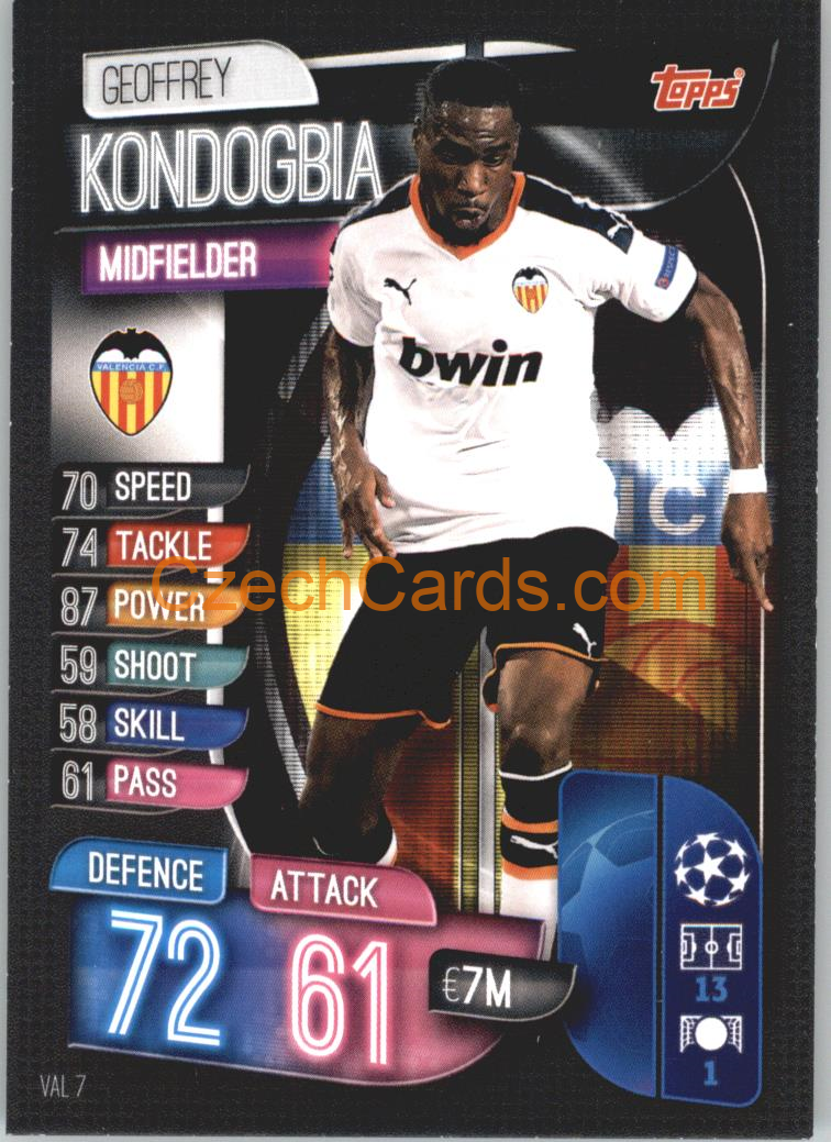 Geoffrey Kondogbia 2019/20 Topps Match Attax #VAL 7