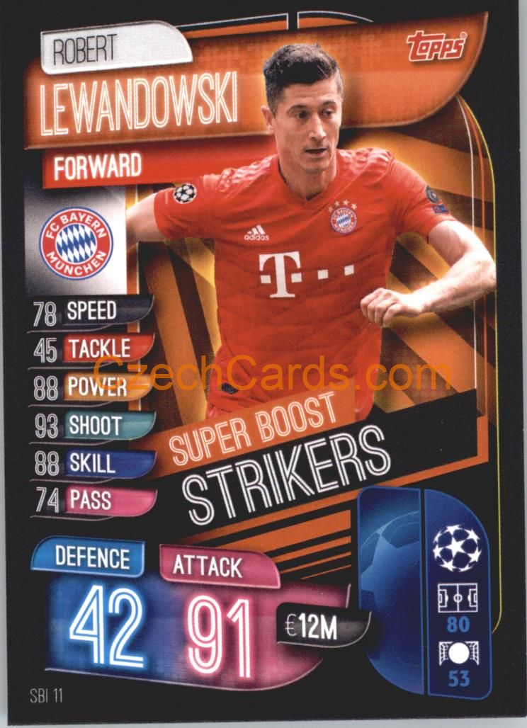 Robert Lewandowski 2019/20 Topps Match Attax Super Boost Strikers #SBI 11