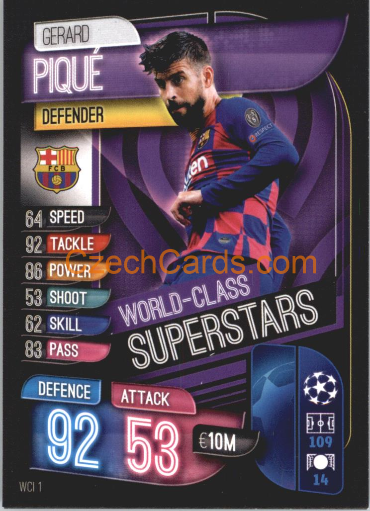 Gerard Piqué 2019/20 Topps Match Attax Super World-Class Superstars #WCI 1