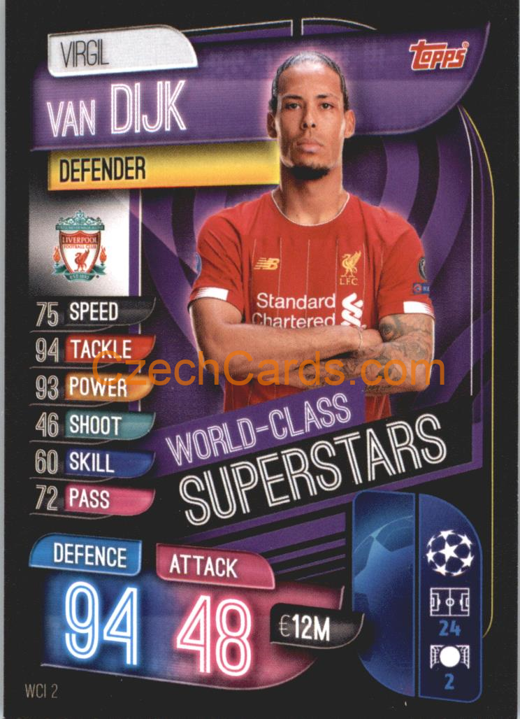 Virgil van Dijk 2019/20 Topps Match Attax Super World-Class Superstars #WCI 2