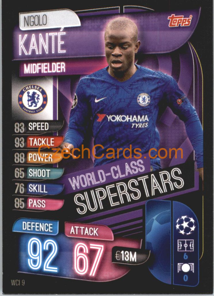 N'Golo Kanté 2019/20 Topps Match Attax Super World-Class Superstars #WCI 9