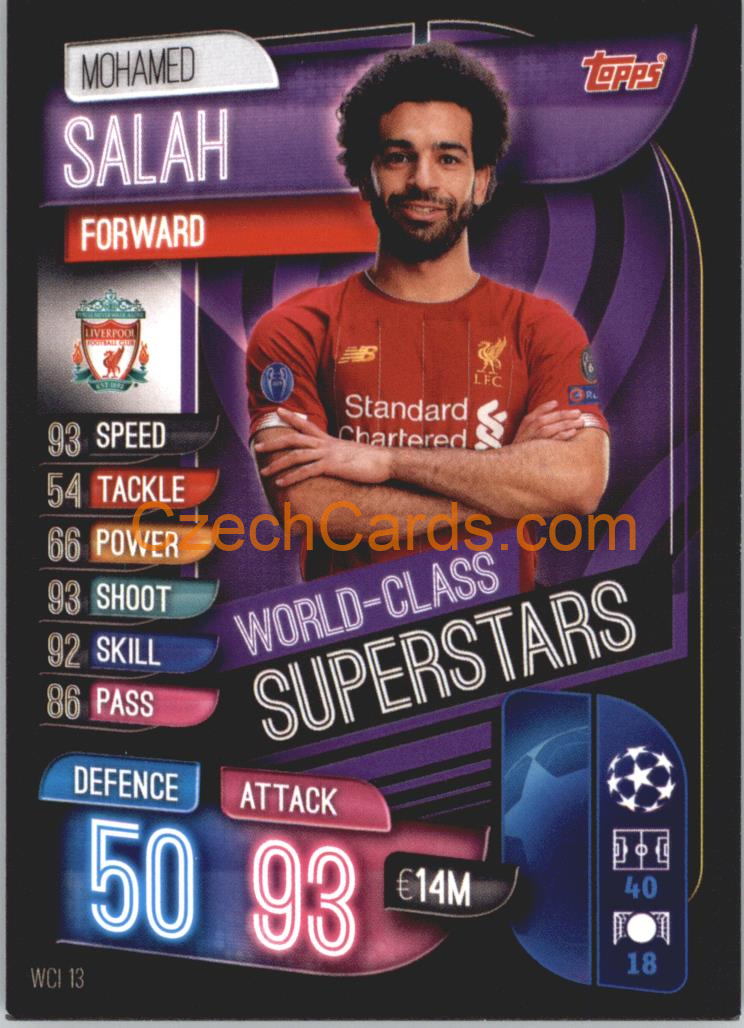 Mohamed Salah 2019/20 Topps Match Attax Super World-Class Superstars #WCI 13
