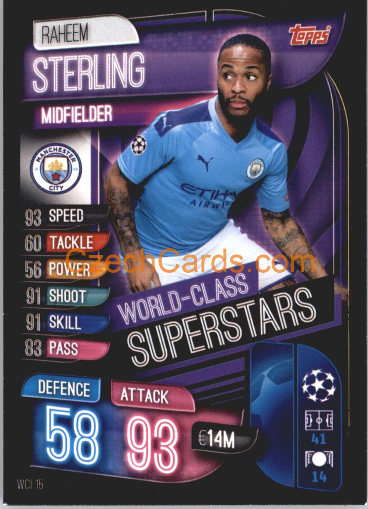 Raheem Sterling 2019/20 Topps Match Attax Super World-Class Superstars #WCI 15