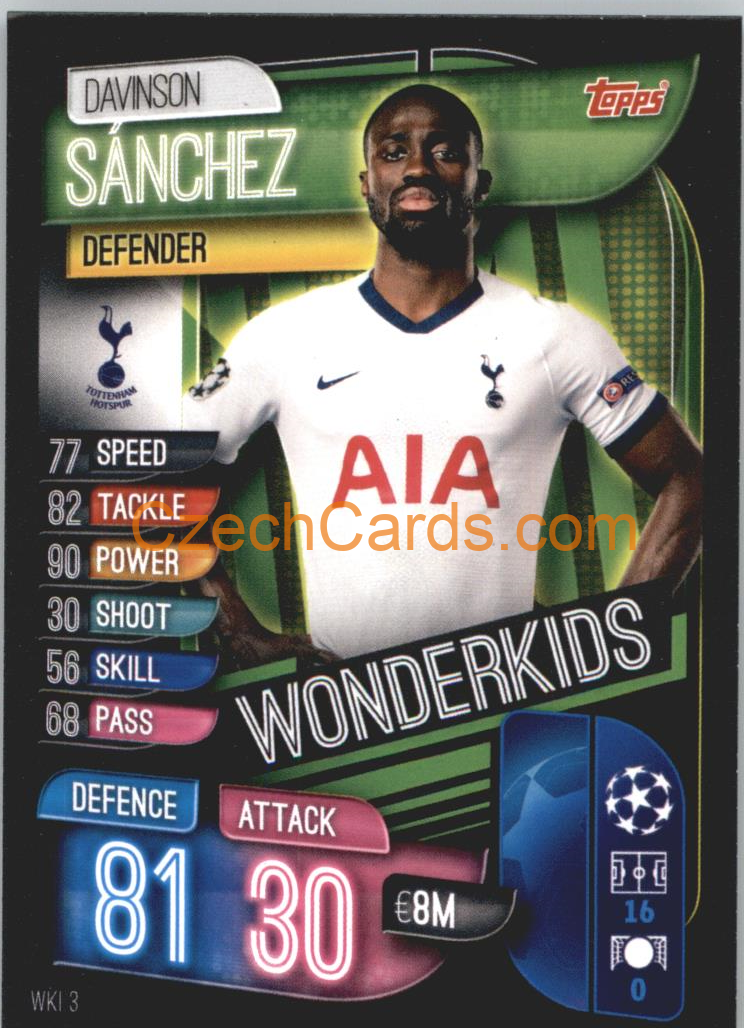 Davinson Sanchez 2019/20 Topps Match Attax Wonderkids #WKI 3