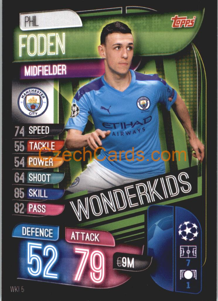Phil Foden 2019/20 Topps Match Attax Wonderkids #WKI 5