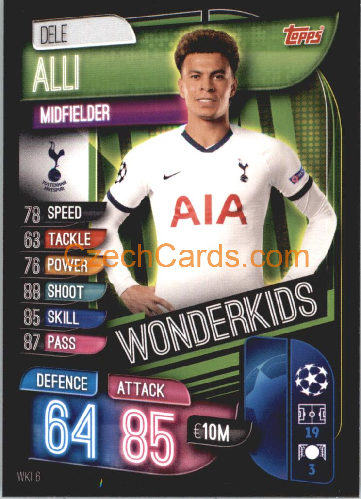 Dele Alli 2019/20 Topps Match Attax Wonderkids #WKI 6