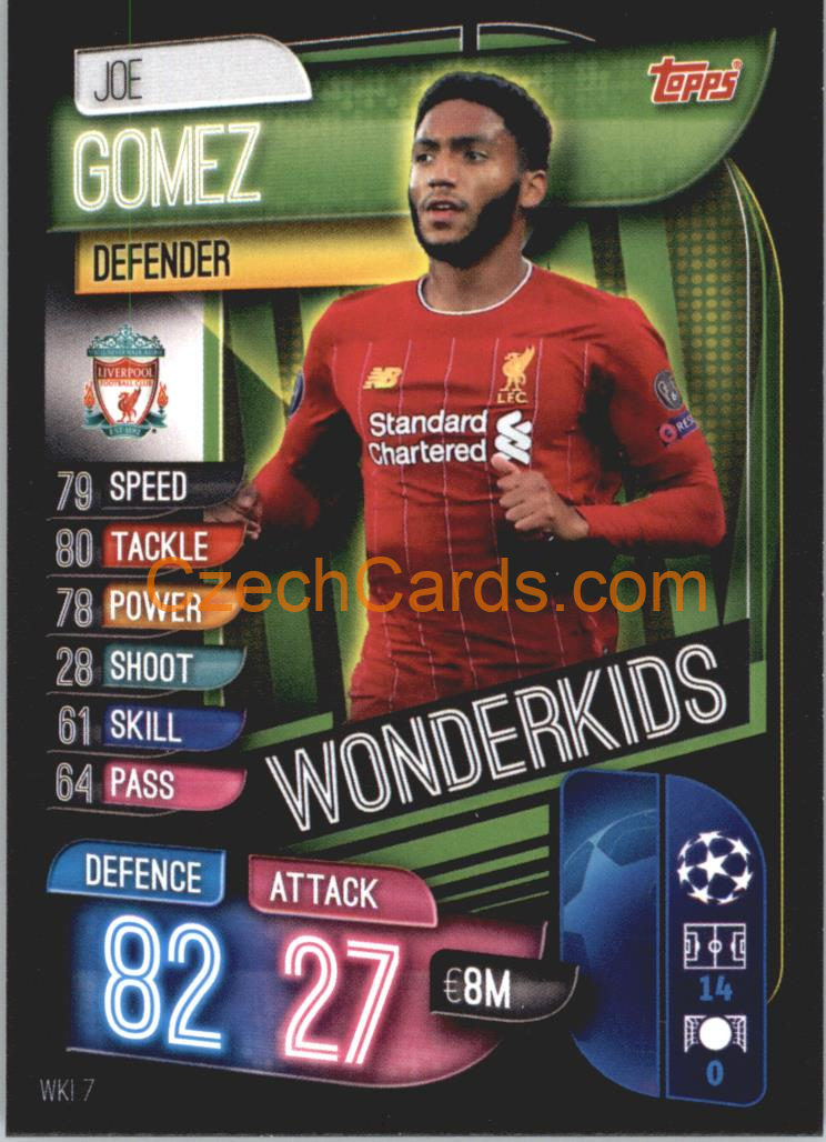 Joe Gómez 2019/20 Topps Match Attax Wonderkids #WKI 7