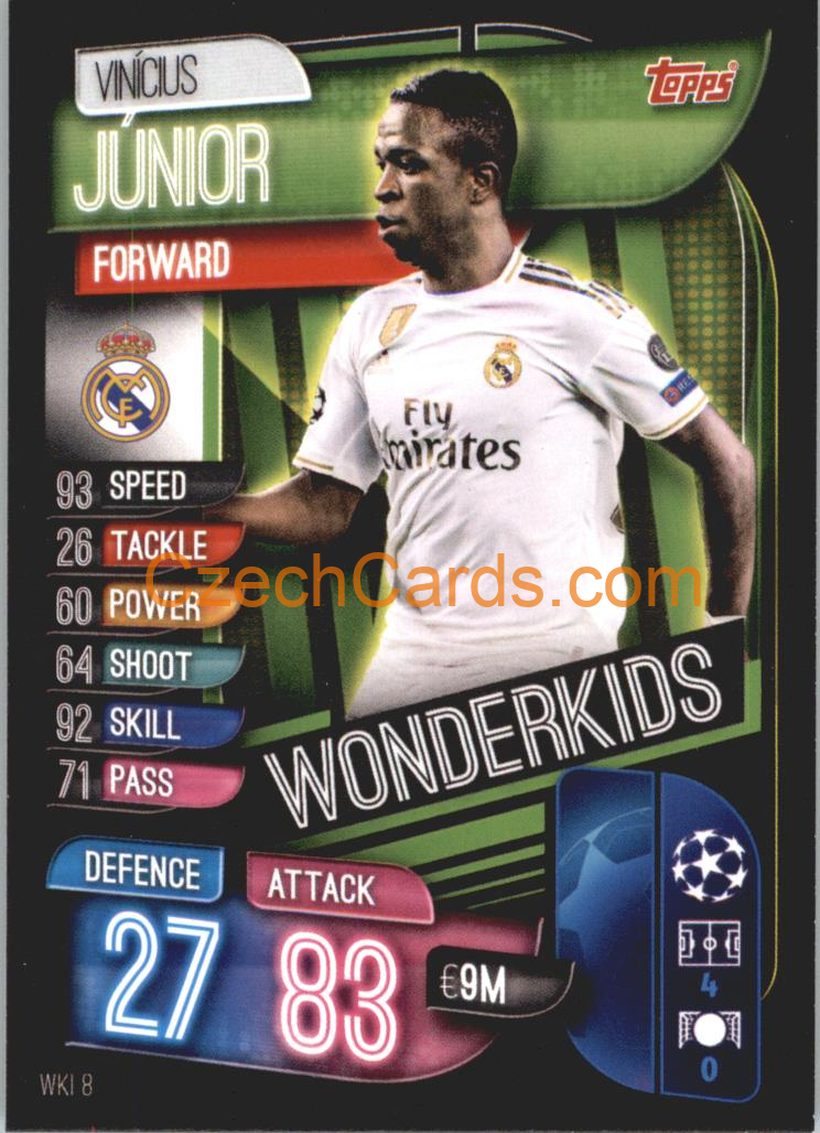 Vinicius Junior 2019/20 Topps Match Attax Wonderkids #WKI 8