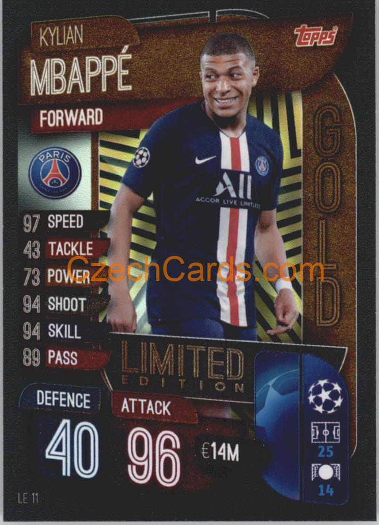 Kylian Mbappé 2019/20 Topps Match Attax Limited edition #LE 11
