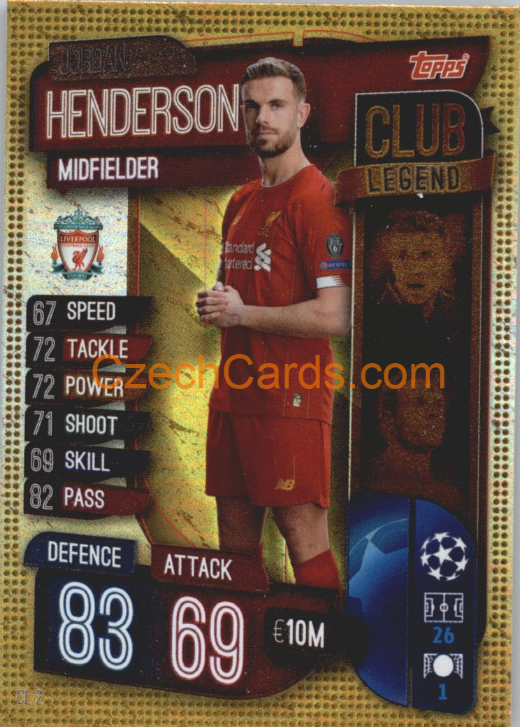 Jordan Henderson 2019/20 Topps Match Attax Club Legend #CL 2