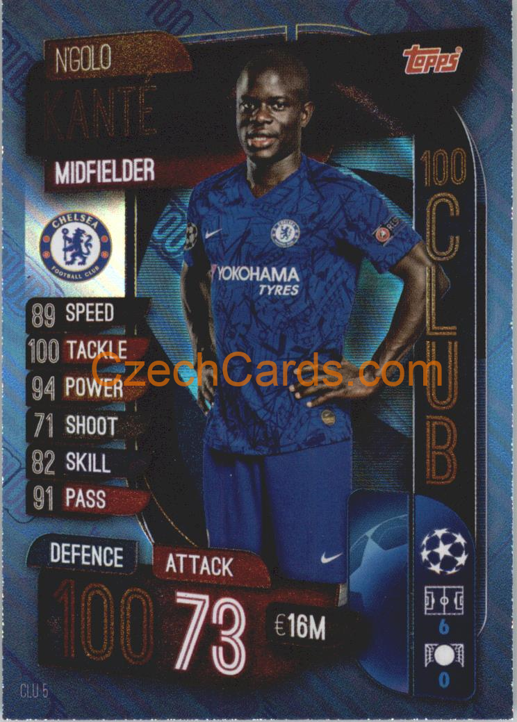 N'Golo Kanté 2019/20 Topps Match Attax 100 Club #CLU 5
