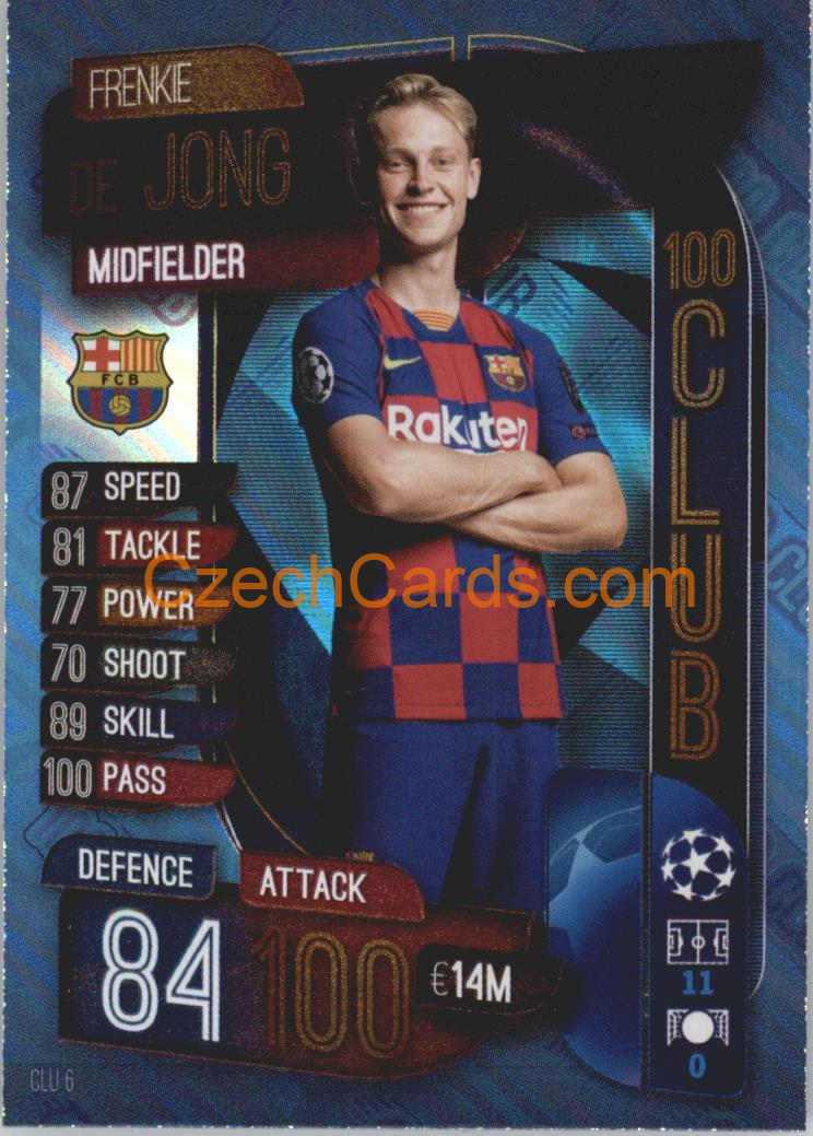 Frenkie de Jong 2019/20 Topps Match Attax 100 Club #CLU 6