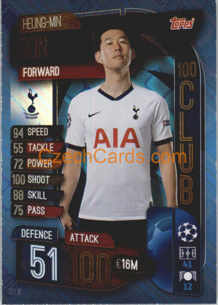 Heung-Min Son 2019/20 Topps Match Attax 100 Club #CLU 10