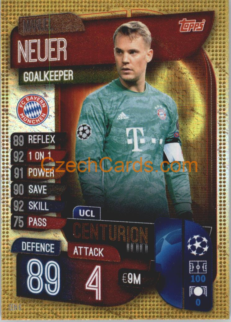 Manuel Neuer 2019/20 Topps Match Attax Centurion #CEN 6