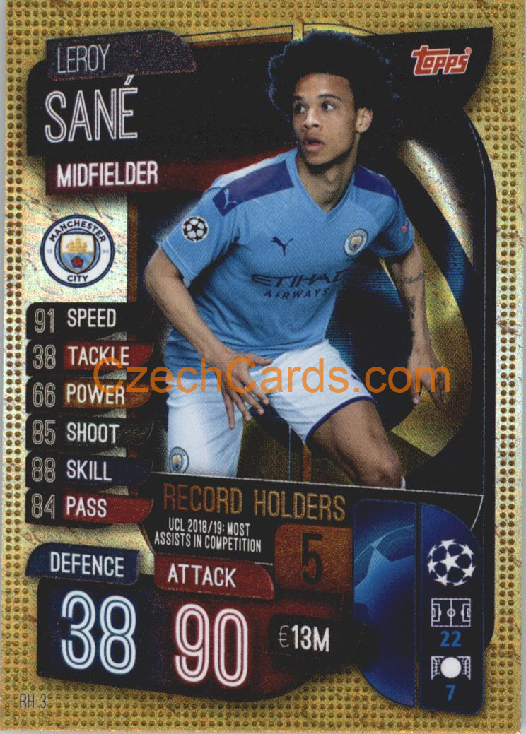 Leroy Sané 2019/20 Topps Match Attax Record Holders #RH 3