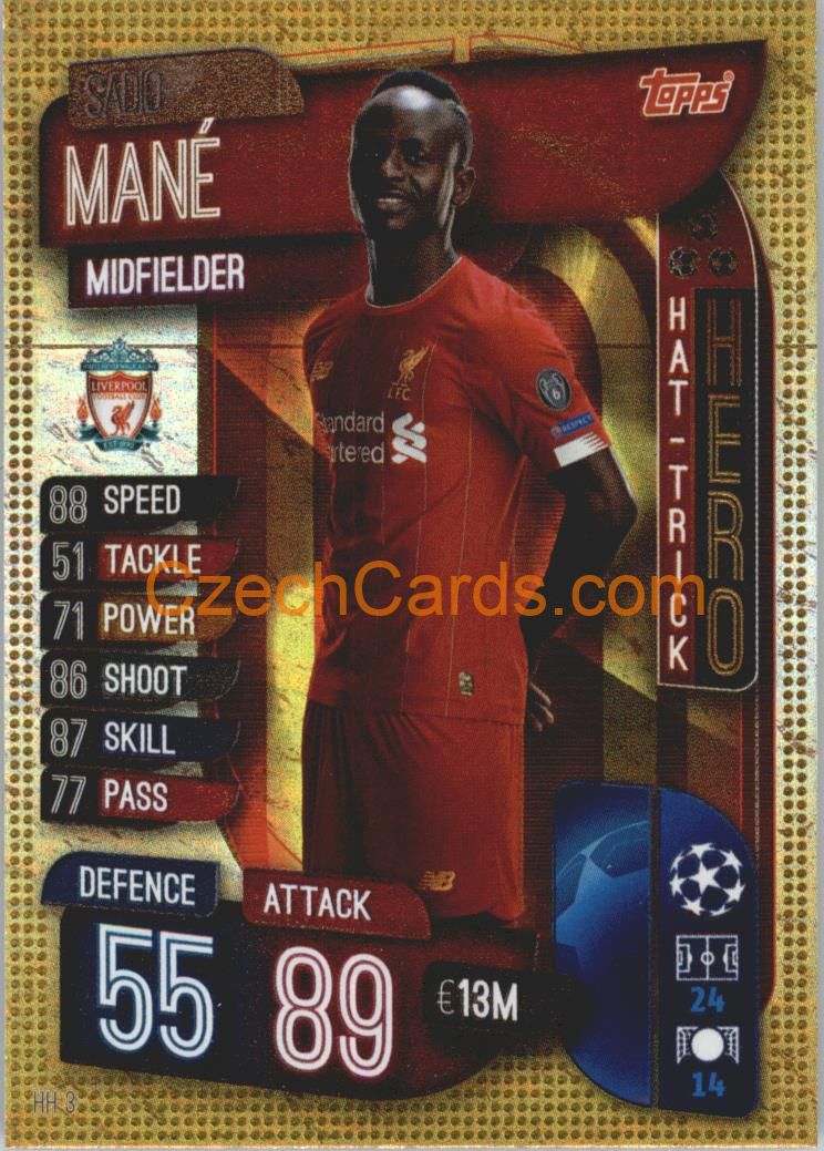 Sadio Mané 2019/20 Topps Match Attax Hat-Trick Hero #HH 3