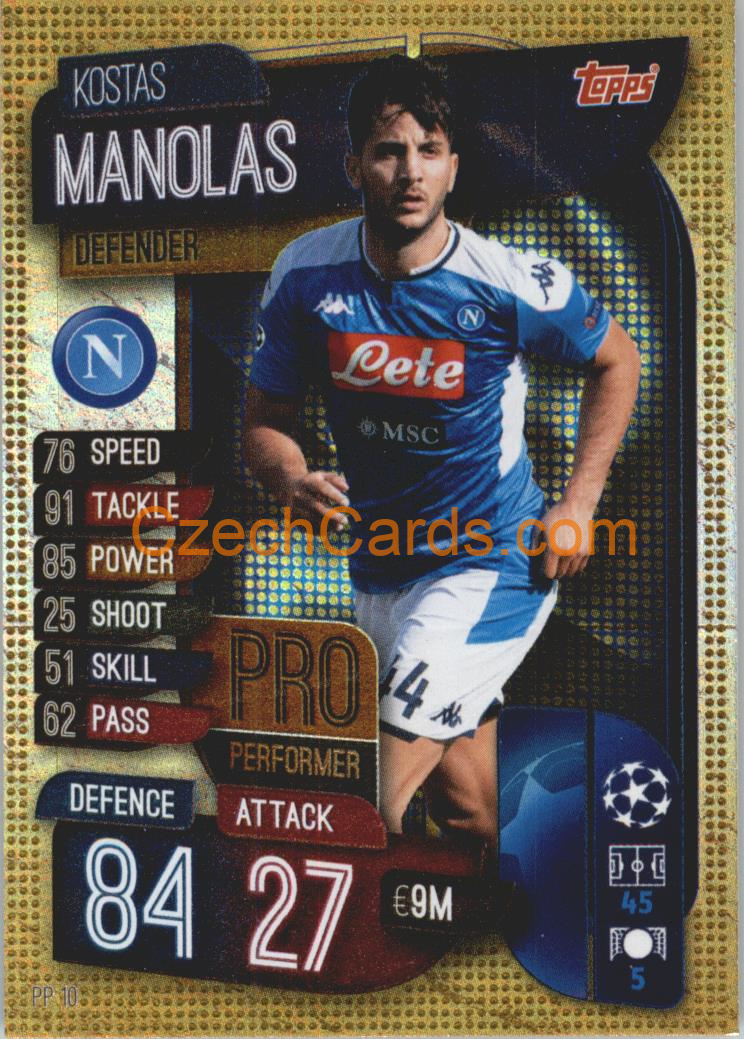 Kostas Manolas 2019/20 Topps Match Attax Pro Performer #PP 10